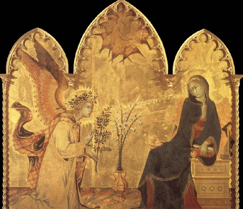Simone Martini Detail of the Annunciation and two saints oil painting image